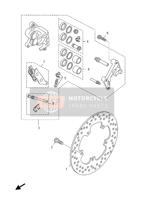 Yamaha YP125R 2013 Front Brake Caliper for a 2013 Yamaha YP125R